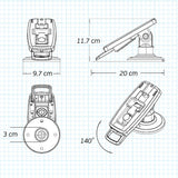 Stand for Ingenico iSC250 Credit Card Machine - Latch & Lock (NO KEY) - Compact 11.7 cm