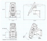 Wall Mount for Ingenico iSC250 Credit Card Machine- Latch & Lock (NO KEY) - Wall mount
